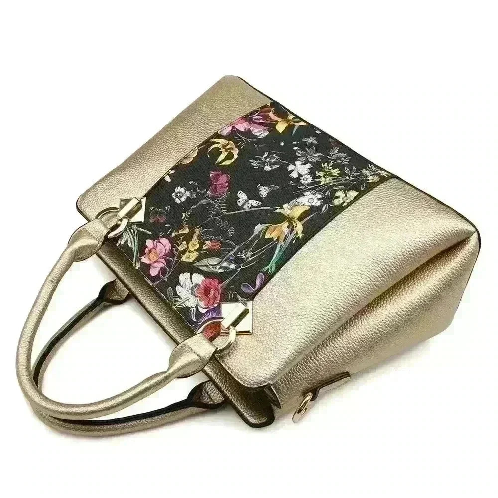 Two-Tone Dasein Floral Print Satchel NWOT